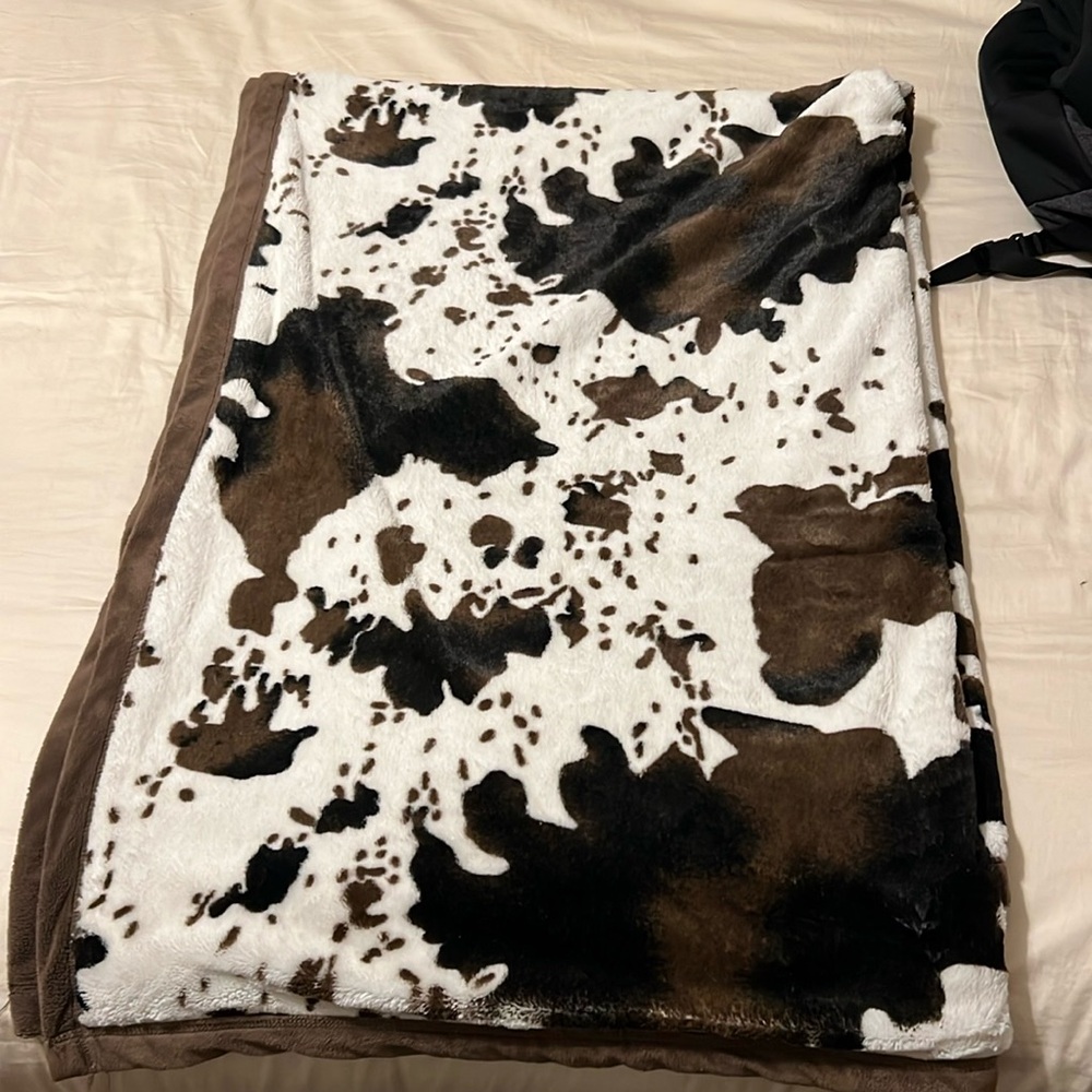 Large cow print super soft blanket